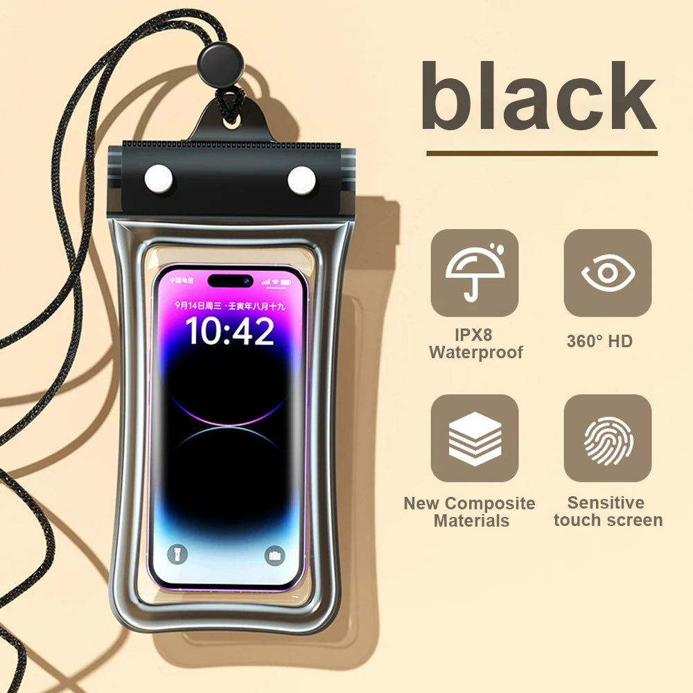 Universal Waterproof Phone Case Swimming Water Proof Bag Underwater Phone Protector Pouch PVC Cover for iPhone 15 14 13 Pro Max