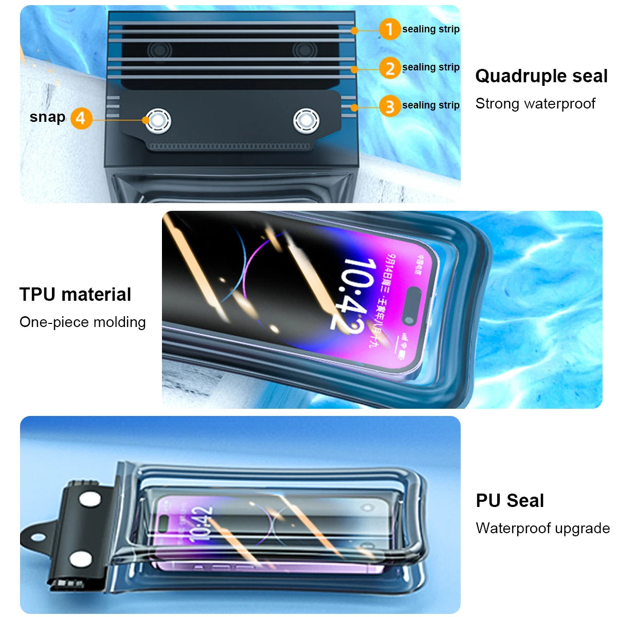 Universal Waterproof Phone Case Swimming Water Proof Bag Underwater Phone Protector Pouch PVC Cover for iPhone 15 14 13 Pro Max