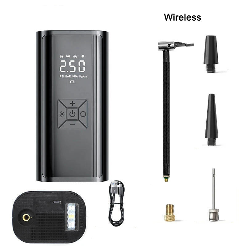Mini Portable Tire Inflator, Car Air Compressor, Wireless Car Inflation Pump To Inflate Tires For Cars, Motorcycles, Bicycles!