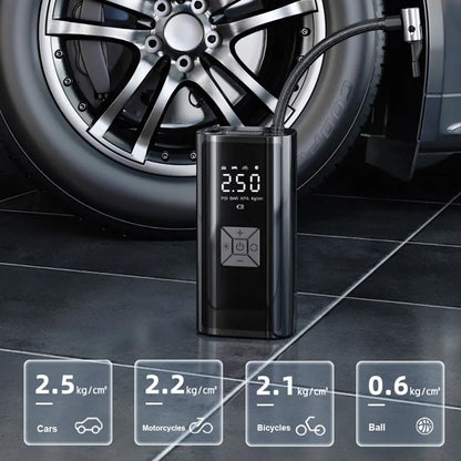Mini Portable Tire Inflator, Car Air Compressor, Wireless Car Inflation Pump To Inflate Tires For Cars, Motorcycles, Bicycles！