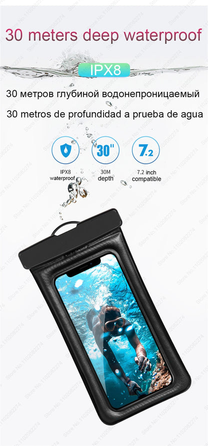 Waterproof Phone Case Swimming Water Proof Bag Universal Underwater Protector Cover For iPhone 13 12 11 14 15 Pro Max Mini XR XS